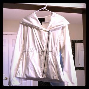 BCBGMaxAzria Asymmetrical Zip White Jacket